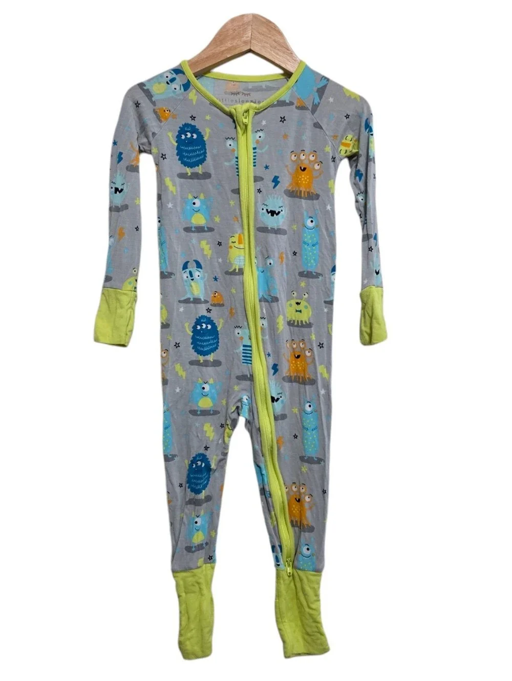 Little Sleepies Monster Mayhem Zippy Size 12-18 Months